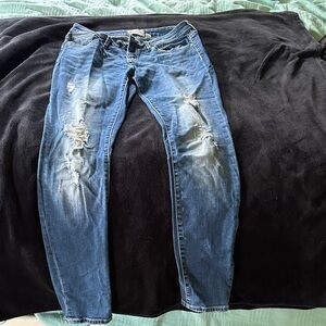 BKE Blue Distressed Skinny Jeans